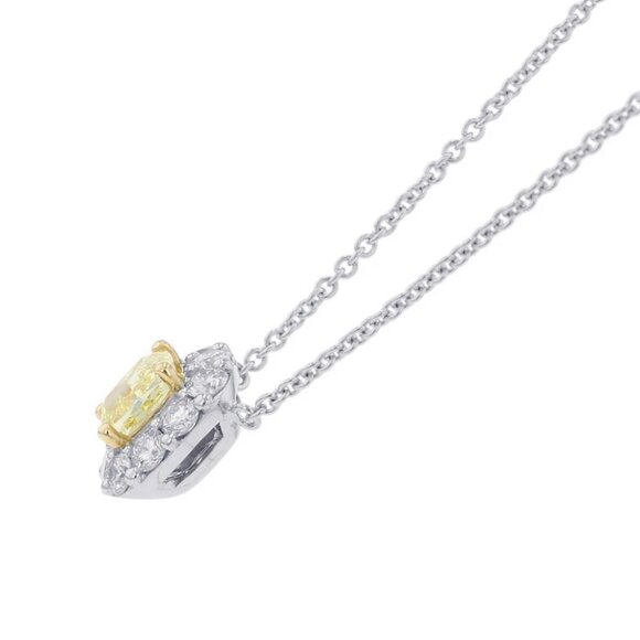 GRAFF Icon Cushion Cut Yellow Diamond Pendant K18WG/K18YG RGP845 - Picture 2 of 12